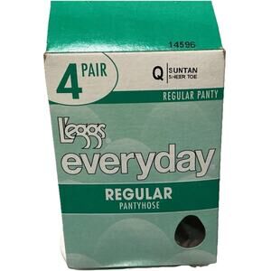 L’eggs Pantyhose Q Suntan Sheer Toe 4 Pair